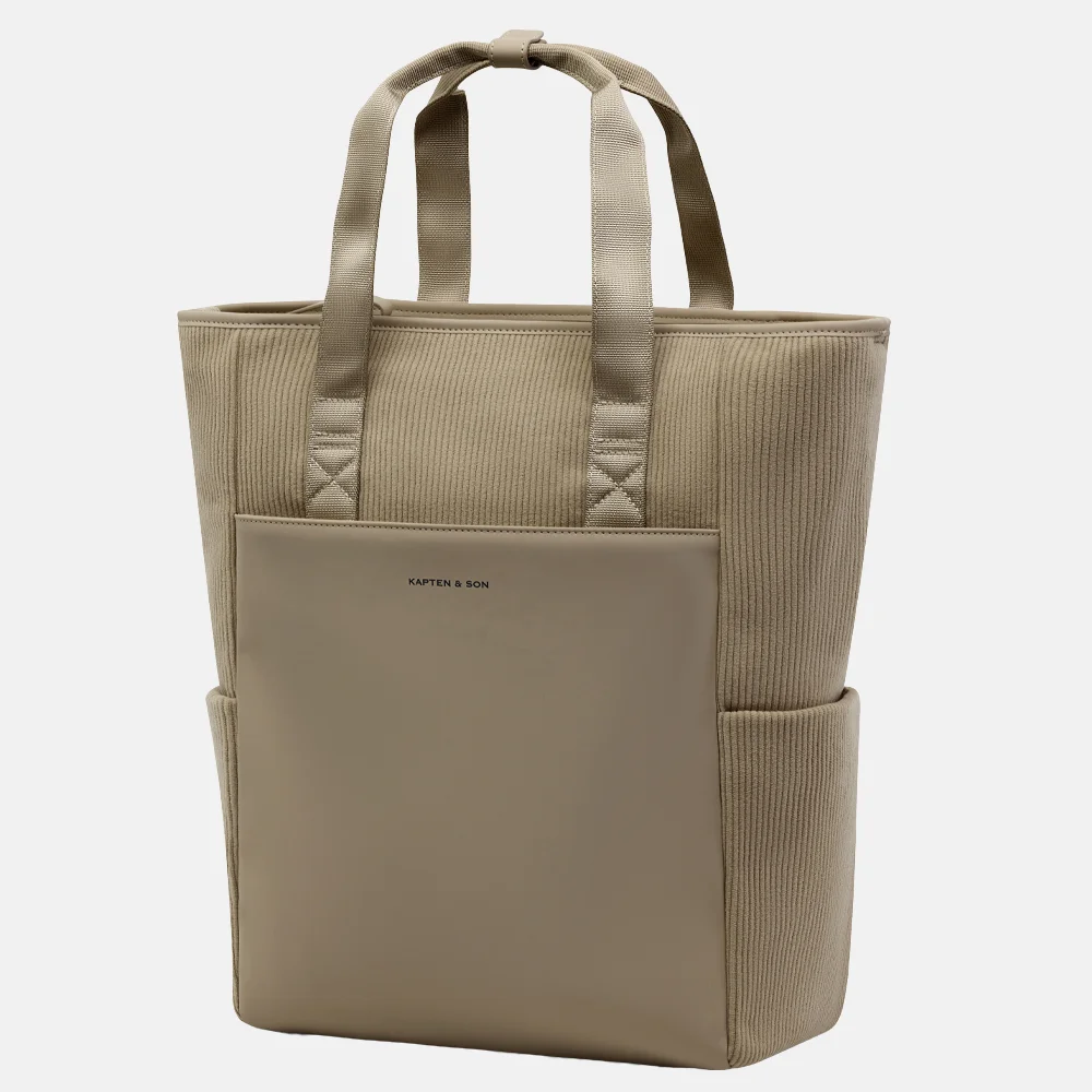 Kapten & Son Lindby Pro Cord laptoprugzak 15.6 inch khaki
